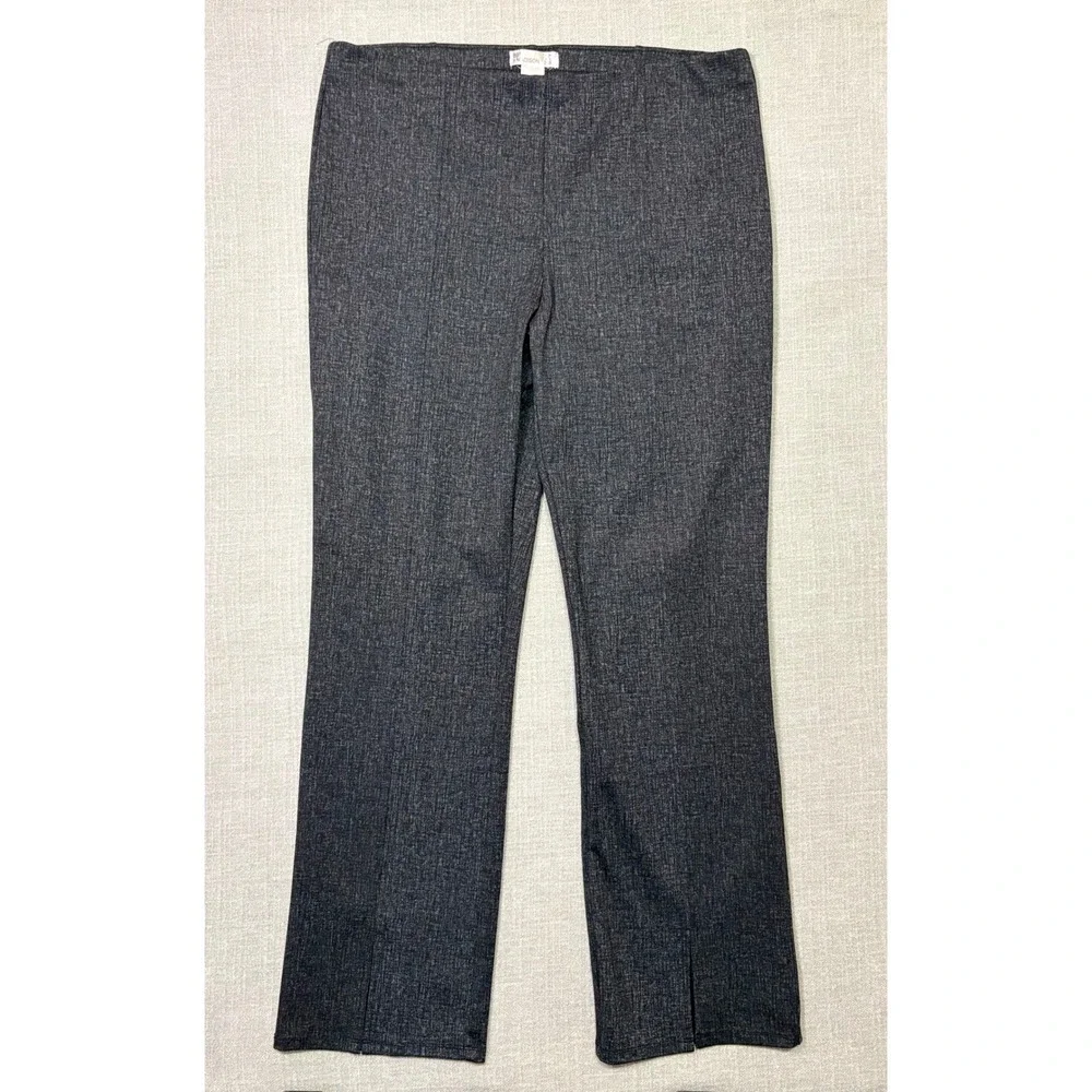 89th + Madison Womens XL Dark Grey Heathered Pull On Straight Leg Dress Pants - Picture 4 of 8